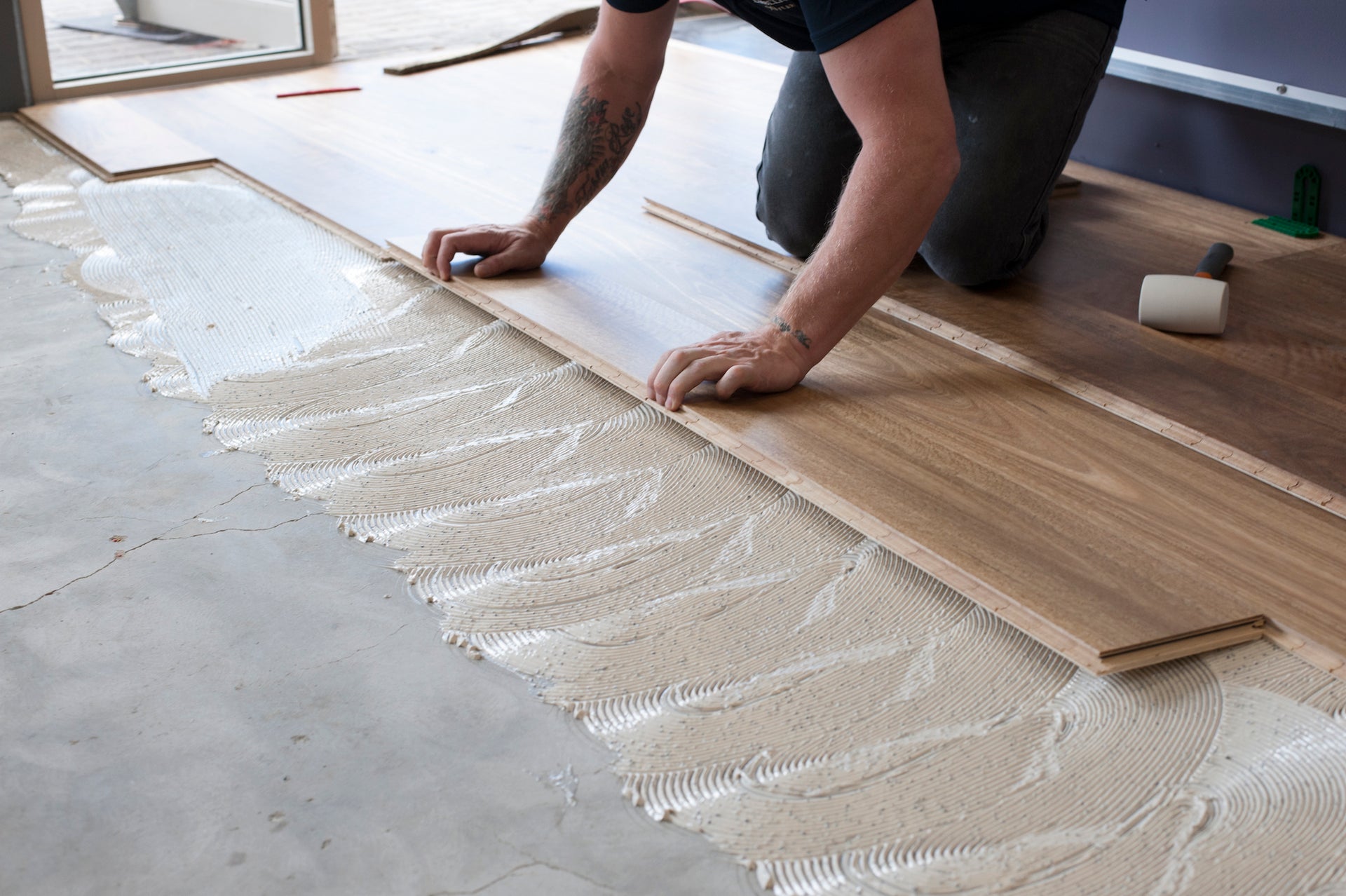 Glue Down Timber Flooring Installation
