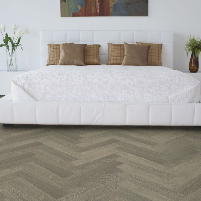 Forest Grey Timber Flooring Herringbone T&G