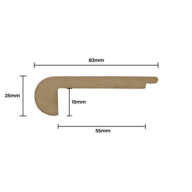 Native Blackbutt Hybrid Flooring Stair Nose 8mm