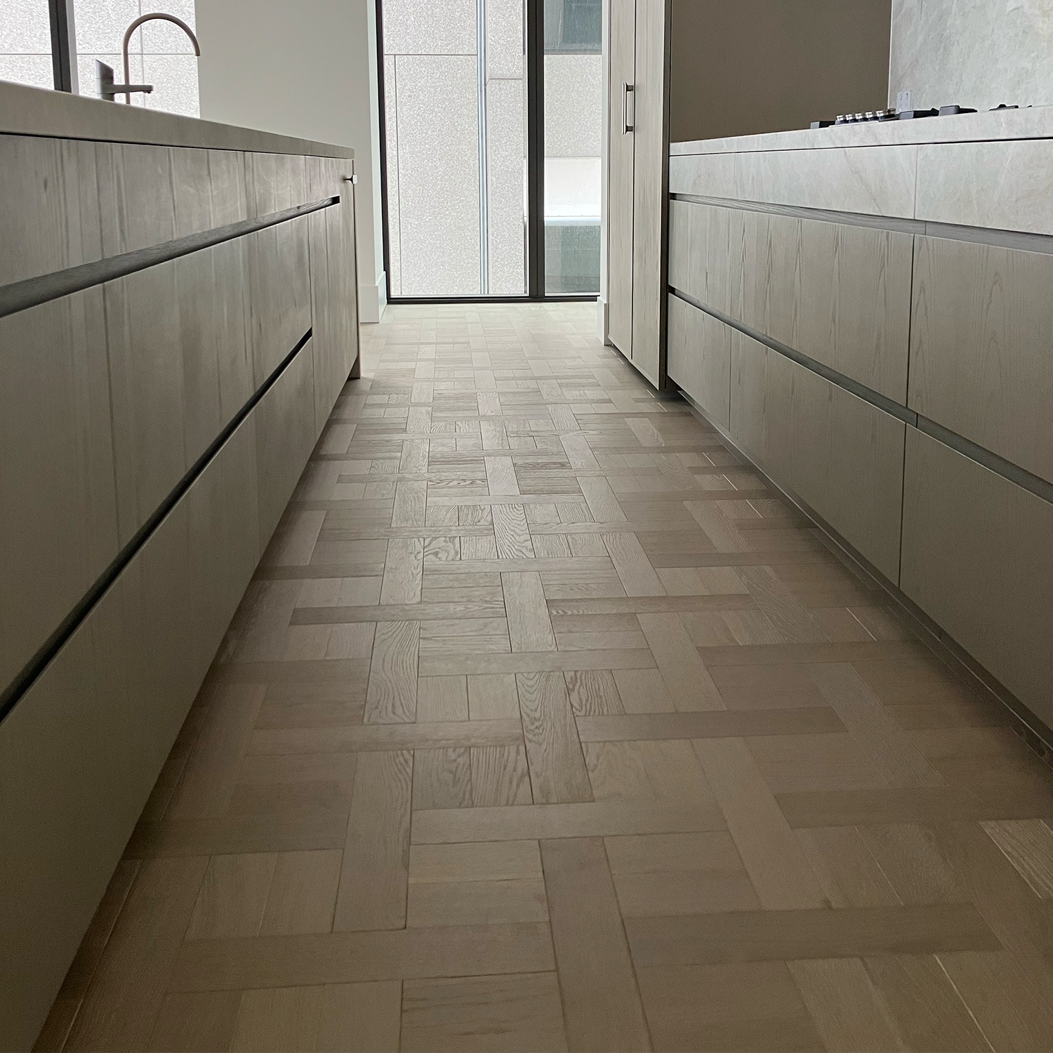 Spring Grey Basketweave Timber Flooring